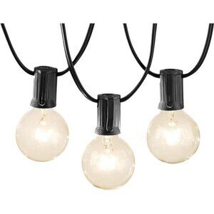 Outdoor String Lights 50 Feet Black Patio Decor